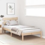 vidaXL Cadre de lit Marron 90 x 190 cm Bois de pin massif