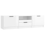 vidaXL Meuble TV blanc brillant 140x35x40 cm bois d'ingénierie