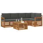 vidaXL Ensemble de canapé d'angle 6 Pièces Naturel et Anthracite