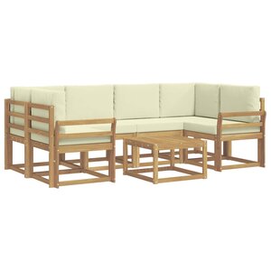 vidaXL Ensemble de canapés d'extérieur 7 pc Blanc et crème