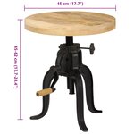 vidaXL Table d'appoint 45x (45-62) cm Bois de manguier massif et fonte