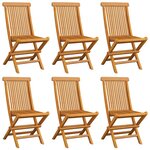 vidaXL Chaises de jardin et coussins beige lot de 6 Bois teck massif