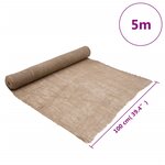 vidaXL Rouleau de jute 1x5 m 100 jute 200 g/m²
