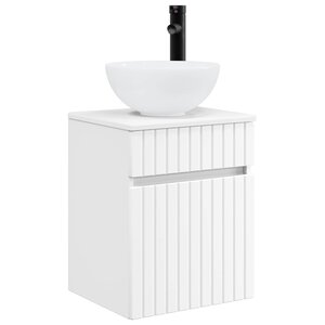 vidaXL Meuble de lavabo mural Blanc 39 x 35 x 63 cm Bois d'ingénierie