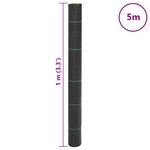 vidaXL Membrane anti-mauvaises herbes noir 1x5 m PP