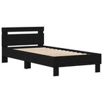 vidaXL Cadre de lit avec LED Chêne noir 100 x 200 cm Bois d'ingénierie