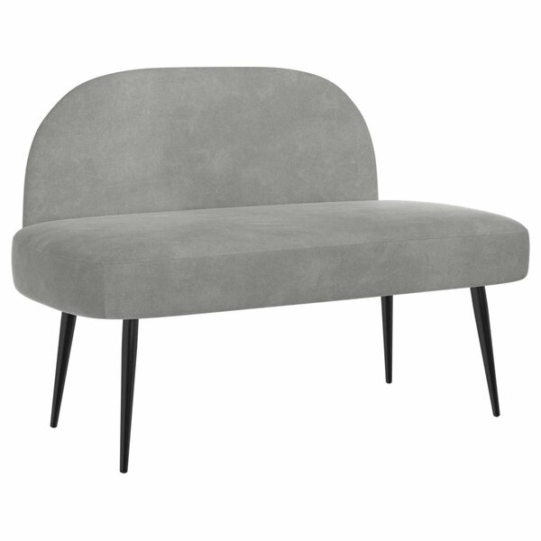 vidaXL Banc rembourré avec dossier Gris clair 110 x 60 x 76 cm Velours