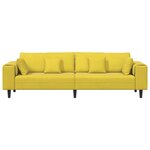 vidaXL Canapé en velours avec coussin avec oreiller Jaune 210 cm Velours