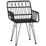 vidaXL Chaises de jardin lot de 2 avec accoudoir Noir 56x64x80 cm