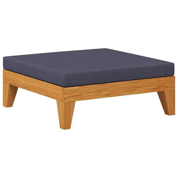 vidaXL Repose-pied sectionnel avec coussin gris foncé Bois d'acacia