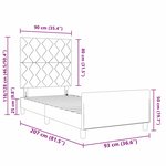 vidaXL Cadre de lit avec tête de lit Gris clair 90 x 200 cm tissu