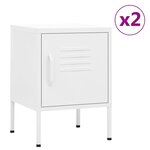 vidaXL Tables de chevet 2 Pièces Blanc 35x35x51 cm Acier