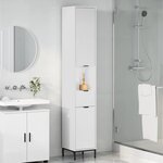 vidaXL Cabinet de salle de bain Blanc brillant 31 5 x 33 x 190 cm