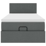 vidaXL Cadre de lit ottoman avec matelas gris foncé 80x200 cm tissu