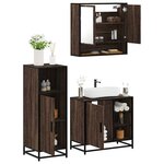 vidaXL Ensemble de meubles de salle de bain 3 Pièces Chêne marron