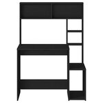 vidaXL Bureau avec étagères noir 100x45x140 cm bois d'ingénierie