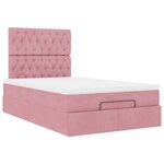 vidaXL Cadre de lit ottoman avec matelas rose 120x190 cm velours