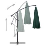 vidaXL Parasol suspendu Vert 3 m Aluminium