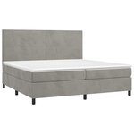 vidaXL Sommier à lattes de lit et matelas Gris clair 200x200cm Velours