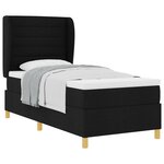 Lit box spring vidaXL avec matelas Noir 80x200 cm Tissu