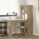 vidaXL Bureau avec étagère avec stockage Chêne sonoma 122 x 67 x 145 cm