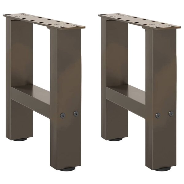 vidaXL Pieds de table basse en acier naturel 2 pièces 30 x (30-31) cm