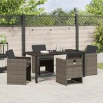 vidaXL Ensemble de salle à manger pour jardin 5 Pièces Gris Poly rotin