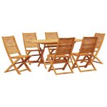 vidaXL Ensemble de salle à manger pour jardin 7 Pièces Marron