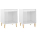 vidaXL Tables de chevet 2 Pièces Blanc brillant 40x35x50 cm