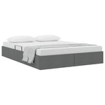 vidaXL Lit de Rangement avec stockage Gris foncé 135 x 190 cm Tissu