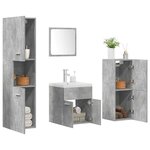 vidaXL Ensemble de meubles de salle de bain 5 Pièces gris béton