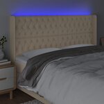 vidaXL Tête de lit à LED Crème 183x16x118/128 cm Tissu