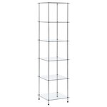 vidaXL Étagère 6 niveaux Transparent 40x40x160 cm Verre trempé