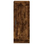 vidaXL Buffet haut Chêne fumé 34 5x34x180 cm Bois d'ingénierie