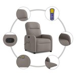 vidaXL Fauteuil de massage inclinable Taupe Tissu