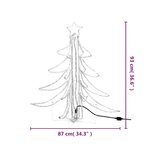vidaXL Arbres de Noël pliables avec LED 2 Pièces Blanc chaud 87x87x93 cm