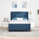 vidaXL Lit à ressorts avec matelas Bleu 160 x 200 cm tissu