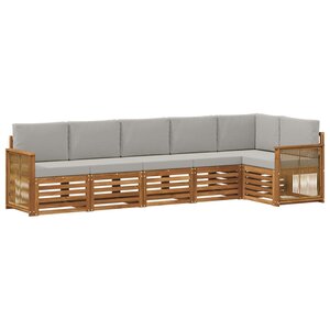 vidaXL Ensemble de canapé d'angle 5 Pièces Naturel et gris clair