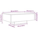 Table basse vidaXL avec lumières LED en bois ancien 85x55x31 cm