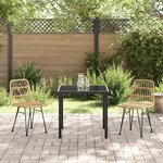 vidaXL Ensemble de salle à manger pour jardin 3 Pièces Marron Poly rotin