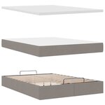 vidaXL Lit ottoman avec matelas et LED taupe 140x190 cm tissu