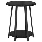 vidaXL Ensemble de tables d'appoint avec étagère 2 Pièces Chêne noir