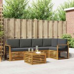 vidaXL Ensemble de canapé d'angle 6 Pièces Naturel et Anthracite