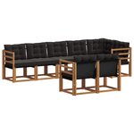 vidaXL Ensemble de canapés d'extérieur 8 pc Naturel et Noir