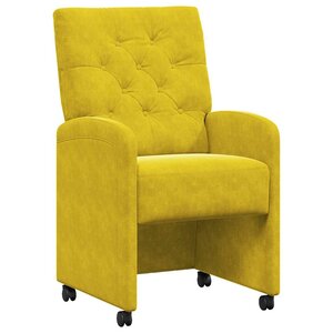 vidaXL Chaises de Salle à Manger avec Roues 2 pc Velours Jaune