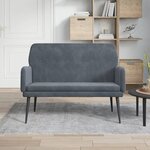 vidaXL Banc Gris foncé 108x79x79 cm Velours