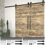 vidaXL Kits de fixation pour porte coulissante 2 Pièces 183 cm Acier Noir