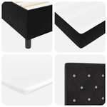 Lit-box avec matelas et LED noir 90x200 cm en velours