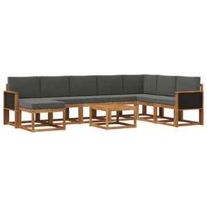 vidaXL Ensemble de canapés d'extérieur 9 Pièces Naturel et Anthracite