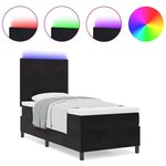vidaXL Lit à ressorts avec matelas Noir 80 x 200 cm Velours